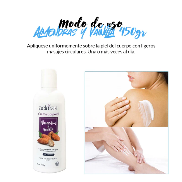 Crema Corporal Aclara-T Almendras y Vain