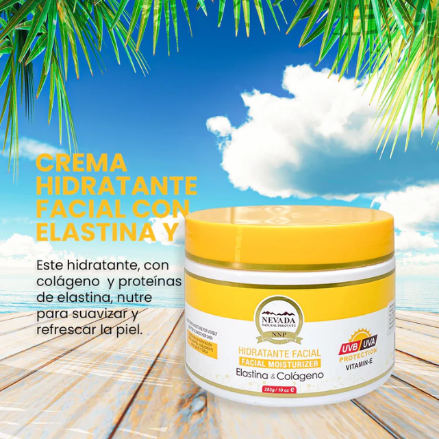 Hidratante facial con elastina y colágen
