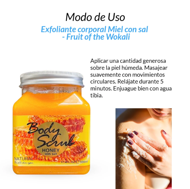 Exfoliante corporal Miel con sal 500ml