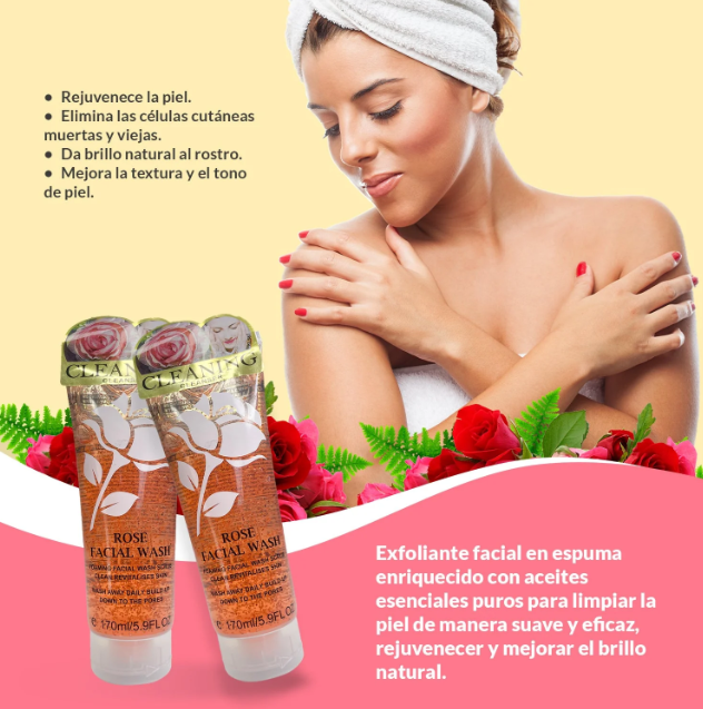 Rose Facial Wash exfoliante
