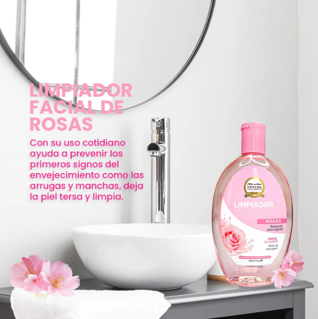 Limpiador facial de rosas