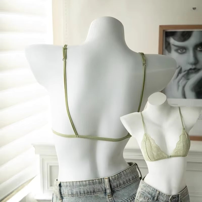 ¡Lo más sexy de 2025! Brasier triangular fino de encaje sexy.