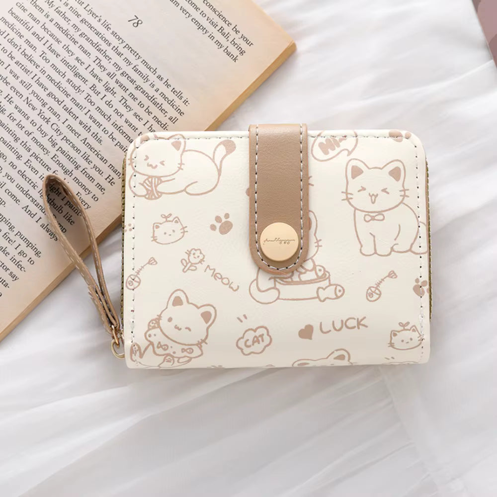 Cartera corta de gato bonito a la moda