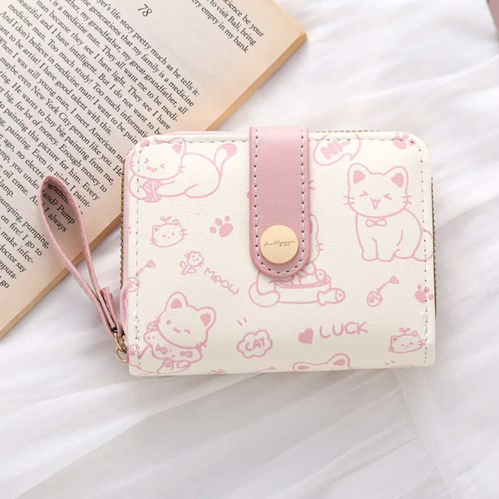 Cartera corta de gato bonito a la moda