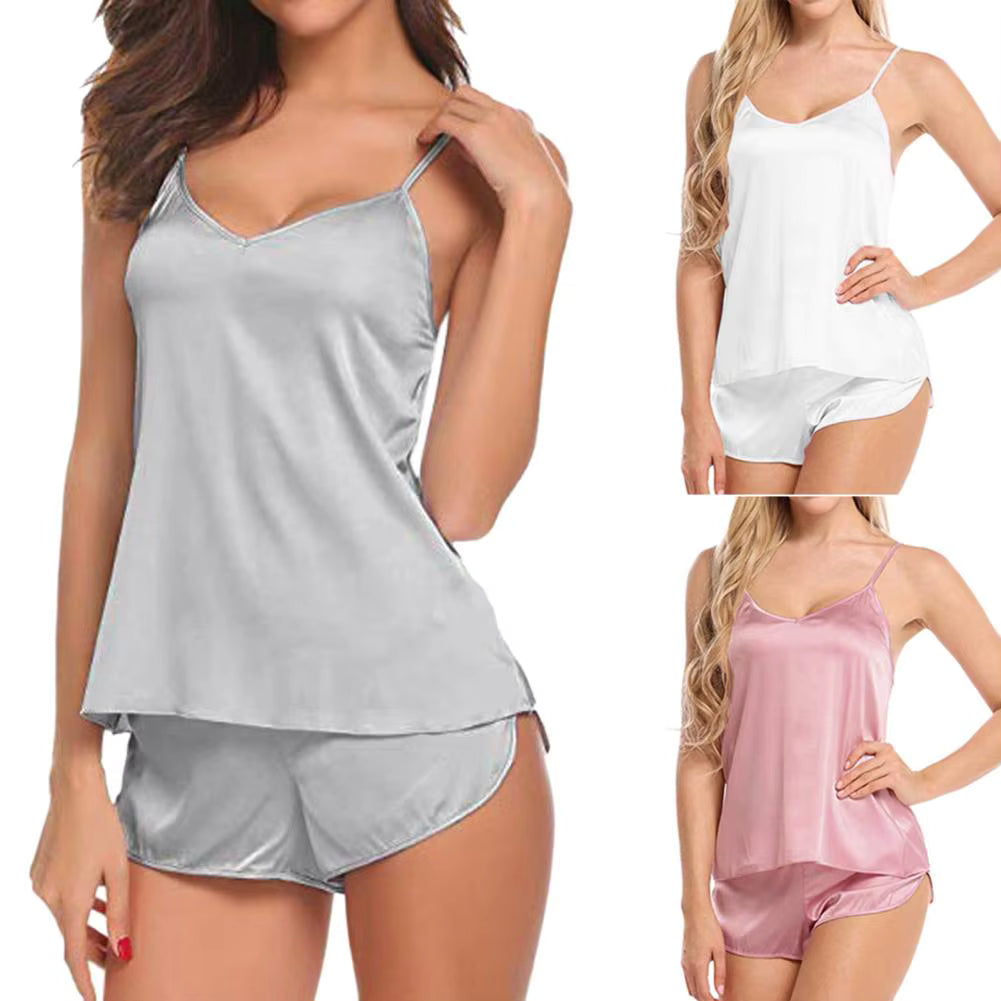 Juego de pijama con tirantes,