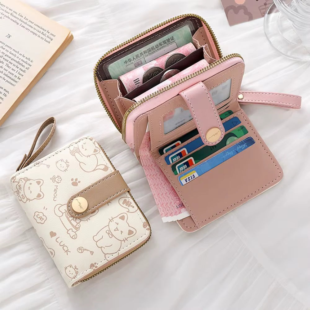 Cartera corta de gato bonito a la moda