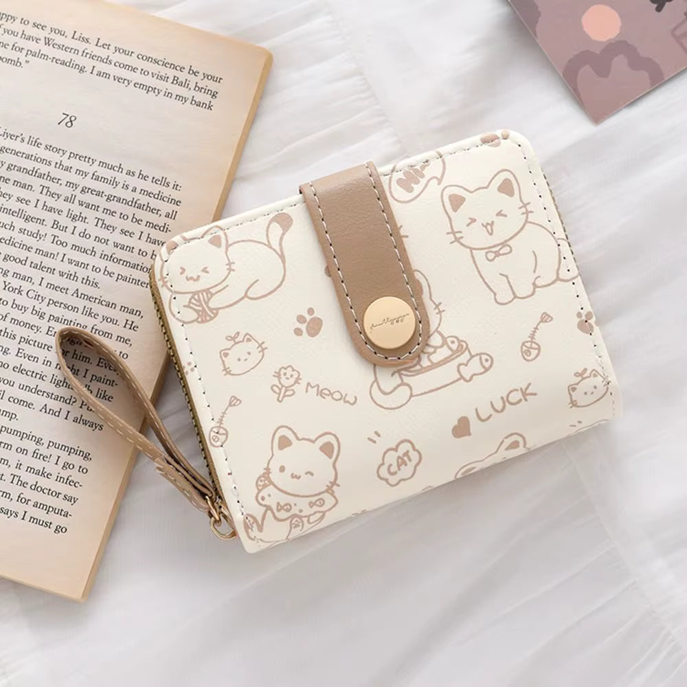Cartera corta de gato bonito a la moda