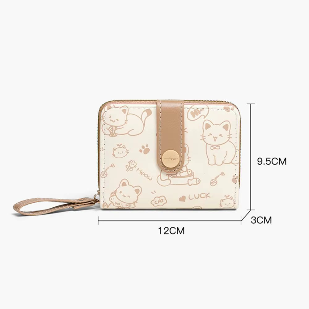 Cartera corta de gato bonito a la moda