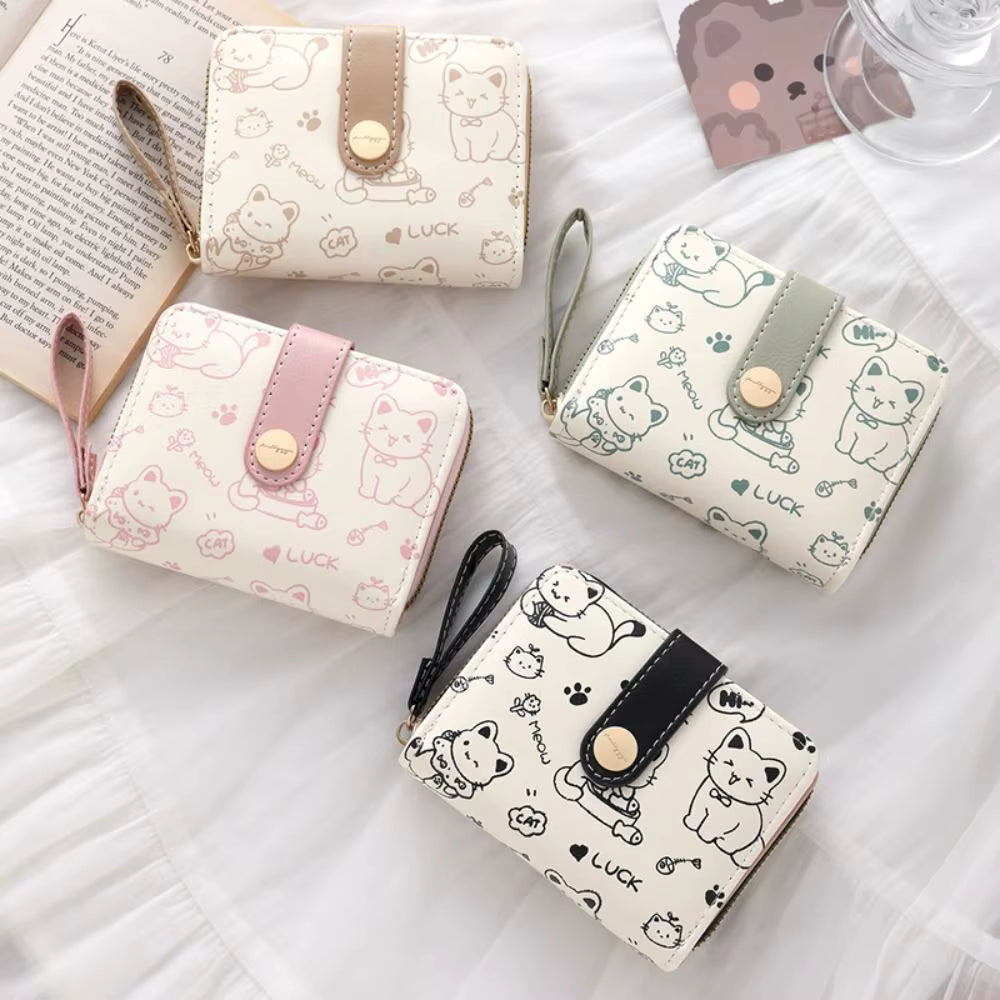 Cartera corta de gato bonito a la moda